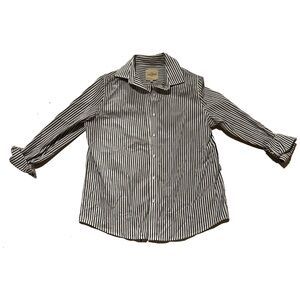 Black and White Striped Button Down Shirt